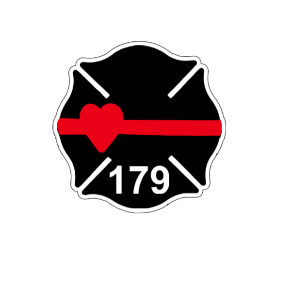 Fire Badge number with heart vinyl sticker